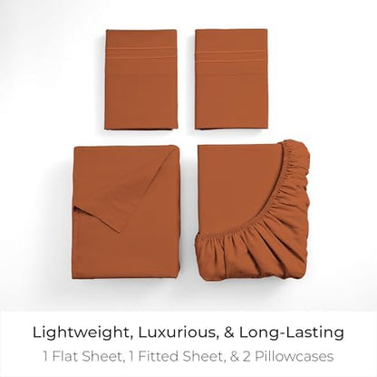 Mellanni Iconic 4-Piece, Ultra Soft Sheet Set (King, Terracotta)