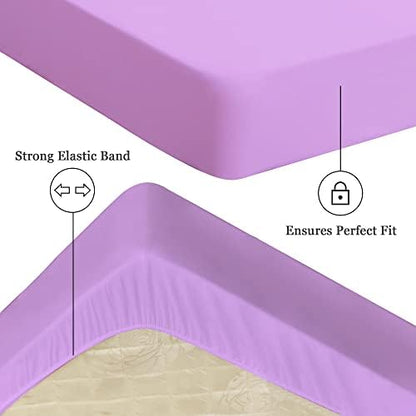 Sufdari Cal King Mattress Protector,Waterproof Mattress Protector,Fitted Sheet Style Mattress Cover with 18" Deep Pocket,Washable and Comfortable-Purple,California King