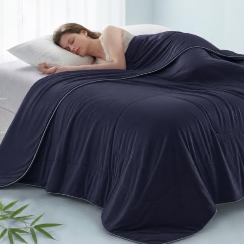 Madison Park Breathable Cooling Comforter King, Navy, 106x90