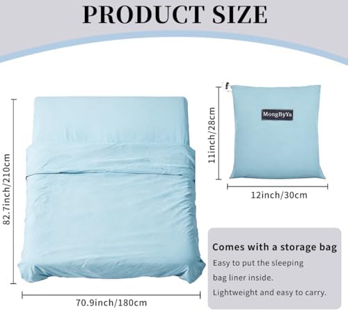 Sleeping Bag Liner, Compact Travel Sheets for Hotel Hostel
