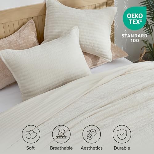 BEDELITE Velvet Quilt Set Queen Size, Luxury Velvet Comforter Bedding