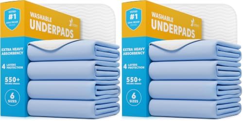 GREEN LIFESTYLE Washable Underpads - Large Bed Pads for use as Incontinence Bed Pads, Reusable Pet Pads, Great for Dogs, Cats, Bunny, Seniors Bed Pad (Pack of 8 - 30x34)