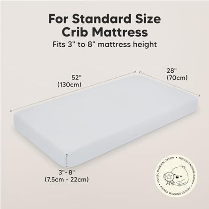KeaBabies 2pk Organic Cotton Crib Sheets for Boys Girls 52x28, Cove