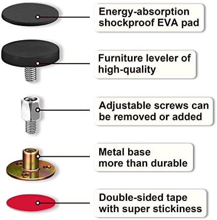 Krisler Adjustable Headboard stoppers for Wall, 27-138mm, 4Pc