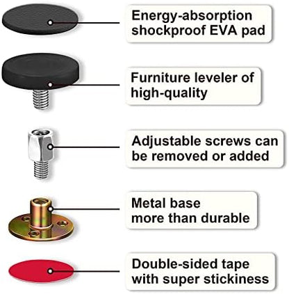 Krisler Adjustable Headboard stoppers for Wall, 27-138mm, 4Pc