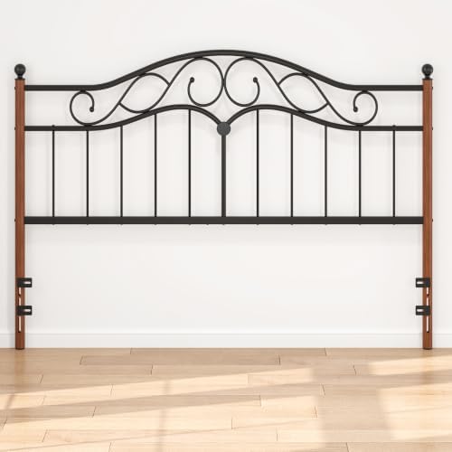 Weehom King Size Headboard Only, Vintage Metal Headboard for King Bed Black