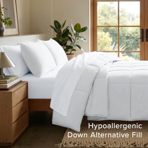 Bare Home Comforter Set - 1800 Ultra Soft (Cal King, White)