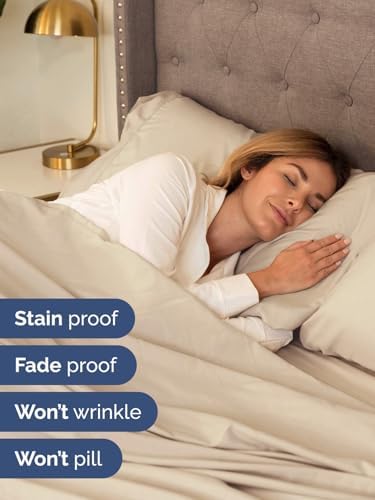 Extra Deep Full Sheet Set - 6 Piece Breathable and Cooling Sheets - Wheat