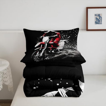 Feelyou Dirt Bike Comforter Set Full Size Racing Themed Dirt Bike Bedding