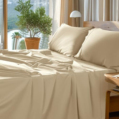 SONORO KATE 1000 Series 100% Egyptian Cotton Queen Sheet Set,4 Pieces