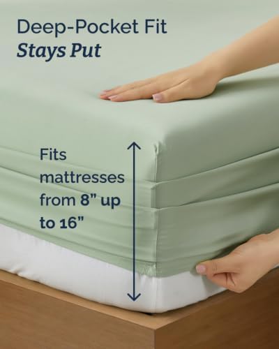 Cal King 6 Piece Bed Sheet Set - Breathable & Cooling Sheets - Eucalyptus