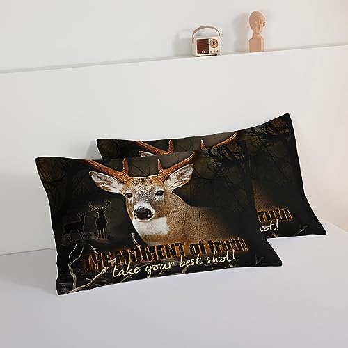 HOSIMA Deer Comforter Forest Hunting Bedding Sets for Teen Boys Mens Bedroom Essentials RV Inside Decor,Western Bedding Set Wildlife Animal Comforter Full Size with 2 Pillowcases.
