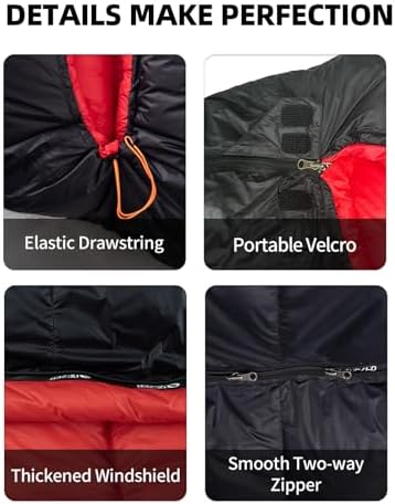 Down Sleeping Bag for Adults, 620 Fill Power Backpacking