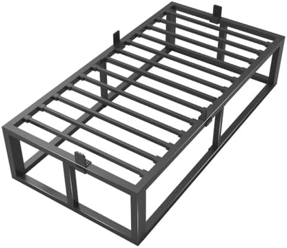 Bilily 18 Inch Twin Bed Frame with Steel Slat Support,Heavy Duty Metal Platform Bed Frame Twin Size Mattress Foundation,No Box Spring Needed,Easy Assembly,Noise Free,Black