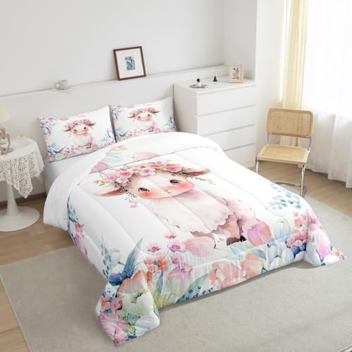 Feelyou Cute Sheep Comforter Set Twin Size Boys Girls Teens