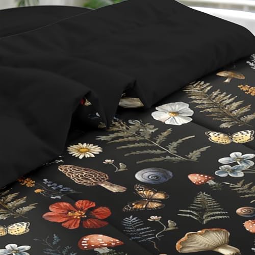 Pamnest King Comforter Set with Sheets, 7 Pieces Woodland Mushroom Bedding