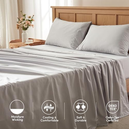 Comfort Spaces Coolmax Moisture Wicking Cooling Sheet Set, Full 4 Piece