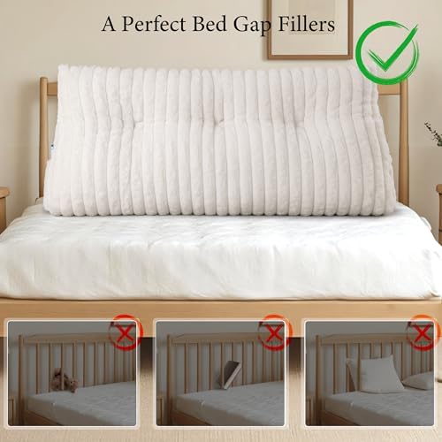 Twin Headboard Pillow, Triangular Wedge Pillow, Reading Pillows, Beige