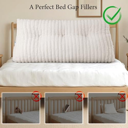 Twin Headboard Pillow, Triangular Wedge Pillow, Reading Pillows, Beige