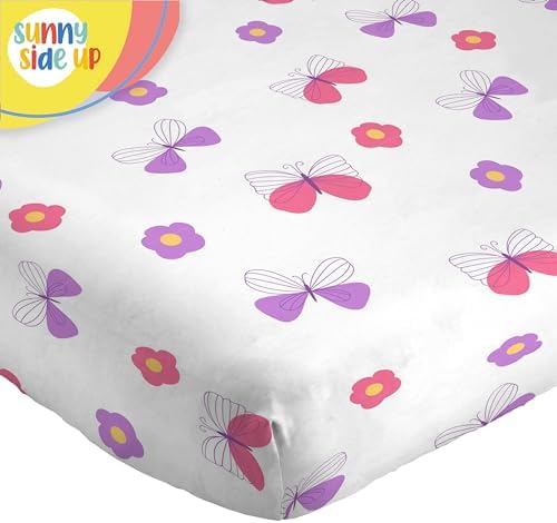 Sunny Side Up Magic Castle Toddler Sheet Set - 3 Piece Toddler Bedding Set Includes Pillow Cover - Super Soft Floral Butterfly Microfiber Sheets
