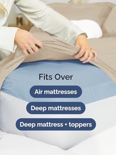 CGK Linens Extra Deep King Fitted Sheet - Fitted Sheet Only - Cream