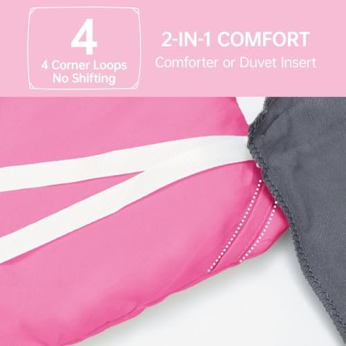 MUXHOMO California King Comforter Set, All Season Ultra Soft Down Alternative Bedding - 3 Piece Lightweight Bed Set Includes 1 Comforter (104"x96") and 2 Pillow Shams (20"x36"), Hot Pink