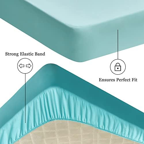 Sufdari Cal King Mattress Protector,Waterproof Mattress Protector,Fitted Sheet Style Mattress Cover with 18" Deep Pocket,Washable and Comfortable-Aqua,California King