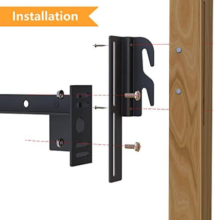 2 Pcs #711 Bed Frame Brackets for Headboard or Footboard, Black