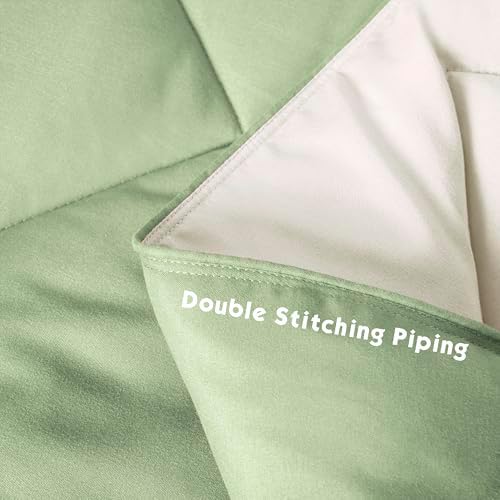 HIG 3pc Sage/Beige Twin/Twin XL Bedding Comforter Set Duvet Insert Blanket