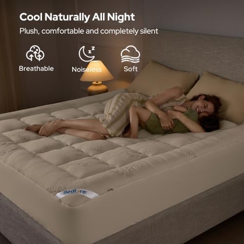 BEDLORE Twin Mattress Topper, Thick Soft Pillow Top Bed Topper