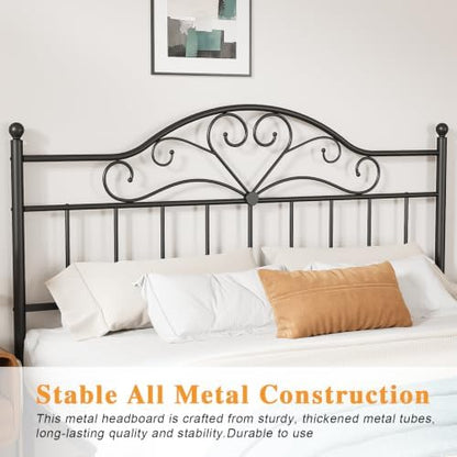 Vintage Headboard for King Bed Frame, Metal Headboard Only King Size