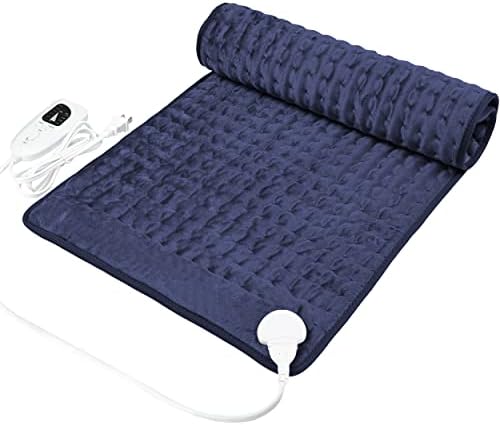 Heating Pad Electric Heat Pad, Hot Heated Pad,Multiple Temp and Timer Settings,Suitable for Shoulders, Neck, arms, Abdomen, Back, Legs, etc (NavyBlue, 24"X20")