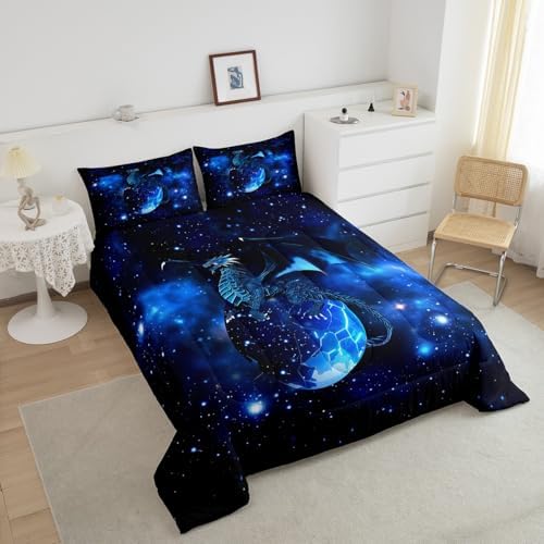 Feelyou Galaxy Dragon Bedding Set Toddler Size for Boys Children Teens