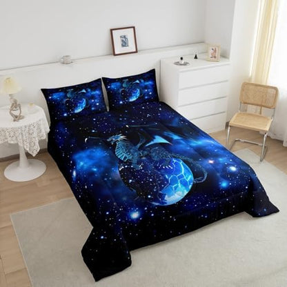 Feelyou Galaxy Dragon Bedding Set King Size for Boys Children Teens