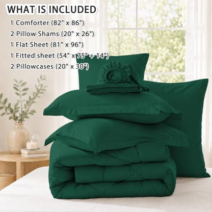 Anluoer Full Size Comforter Sets, 7 Piece Bed in a Bag Full Bedding Sets