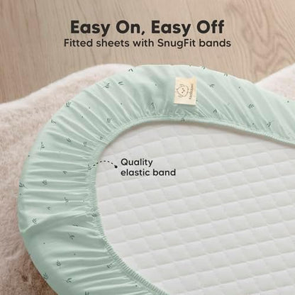 2pk Organic Baby Bassinet Sheets Boys, Girls, Fitted Sheet (Bunnies)