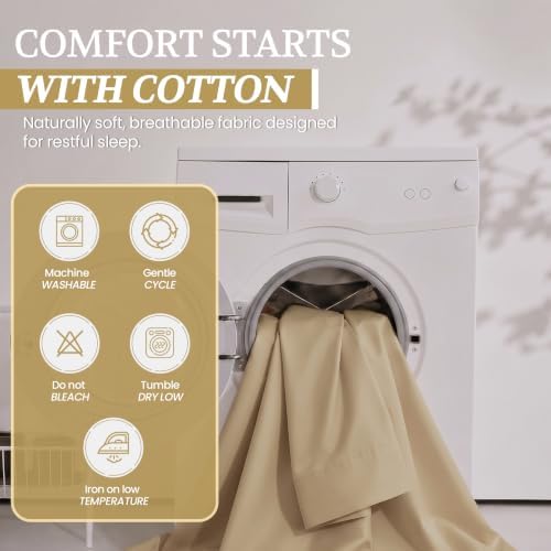 Twin XL Cotton Knit Jersey Sheet Set, 15" Deep Pocket, Taupe, 3pc