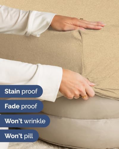 CGK Linens Extra Deep Flex Top Split Head King Fitted Sheet - Heathered Tan
