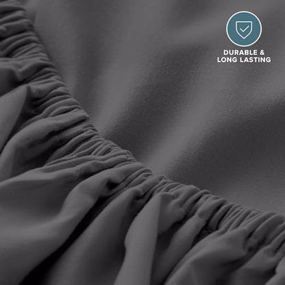 Bare Home Queen Fitted Sheet - 1800 Ultra-Soft (Queen, Forged Iron Grey)