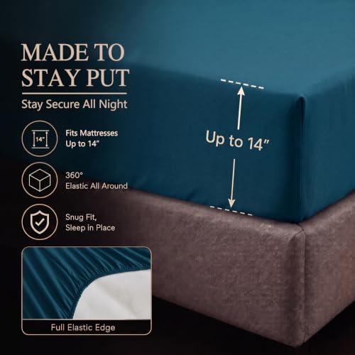 CozyLux Oversized King Comforter Set Lyons Blue, 7 Pieces Bed in a Bag