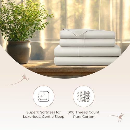 Whisper Organics 100% Organic Cotton Bed Sheets with Deep Pocket 4 Pc. Set