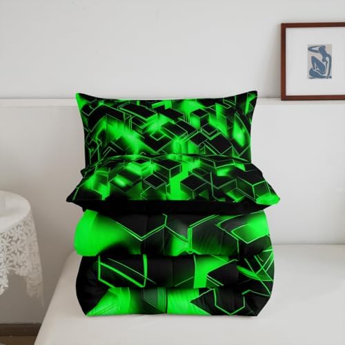 Feelyou Honeycomb Hexagonal Comforter Set King Size Kids Boys Girls Bedding