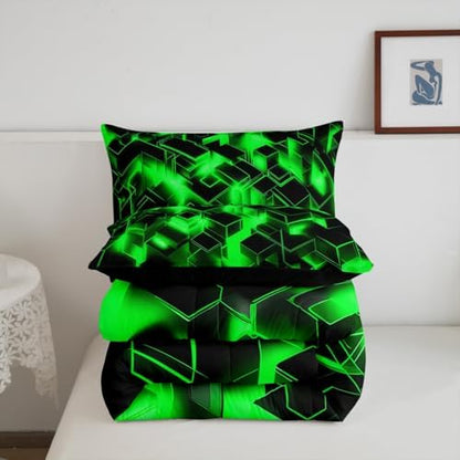 Feelyou Honeycomb Hexagonal Comforter Set Full Size Kids Boys Girls Bedding
