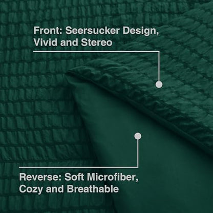 Love's cabin Seersucker Dark Green Twin XL Comforter Set