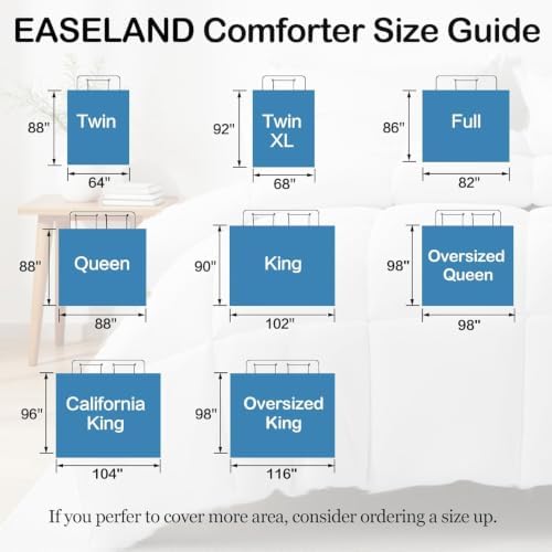 EASELAND Queen Size Down Alternative Comforter, Dark Grey, 88x88 Inches