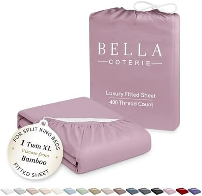 Bella Coterie | Luxury Bamboo Viscose Split King Size Fitted Sheet Only