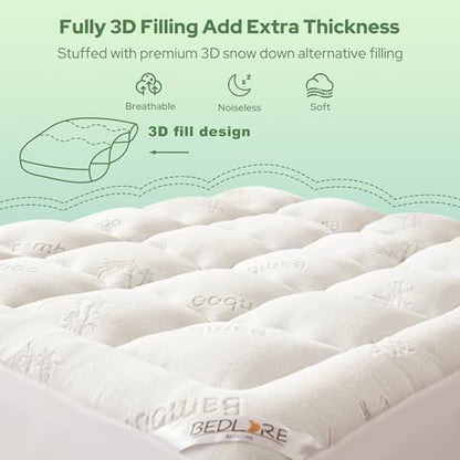 BEDLORE RV Queen Mattress Topper , Pillow Top Mattress Pad