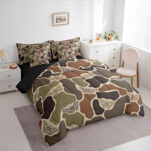 Erosebridal Moth Camo Halloween 7 Piece Bedding Set Full