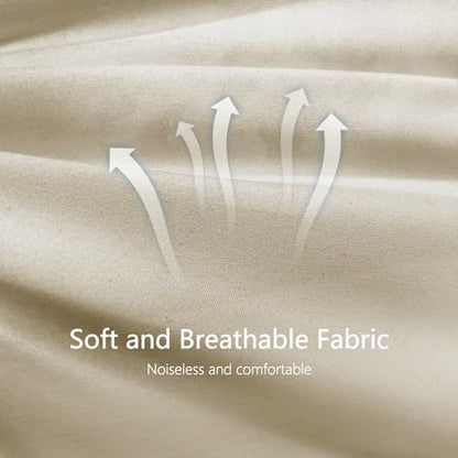 TEXARTIST Queen Comforter, All Season Down Alternative Beige Duvet Insert