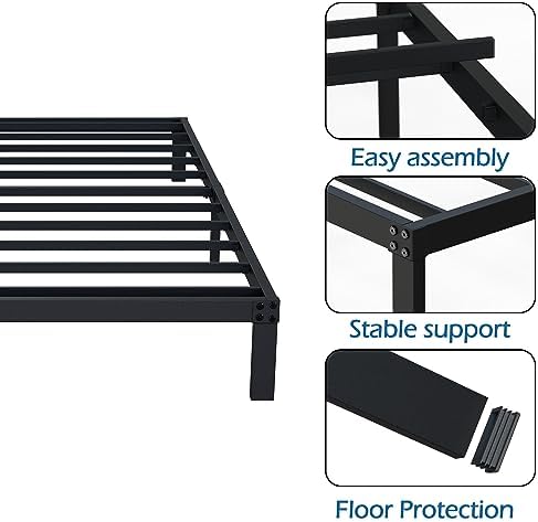 DiaOutro 9 Inch Twin XL Bed Frames Low Profile Heavy Duty Metal Platform